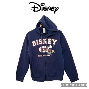Disney 2003 Y2K Mickey Mouse men hoddie sweatshirt jacket navy blue size M
